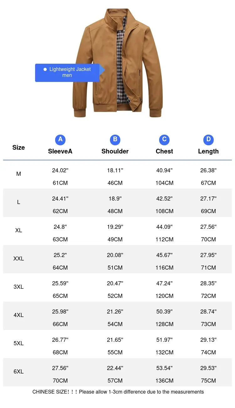 Spring Autumn Men's Lightweight Jackets Casual Outdoor Windbreaker Coats for Men Stand Collar Zipper Bomber Jackets Clothing 6XL