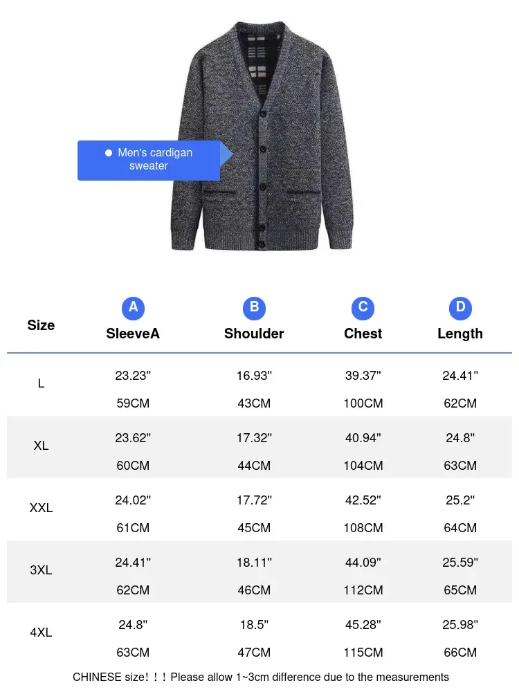 Winter Men's Sweater Cardigan Jackets Men Vintage Wool V-Neck Knitted Sweater Coats Men Fleece Lined Warm Cardigan Clothing