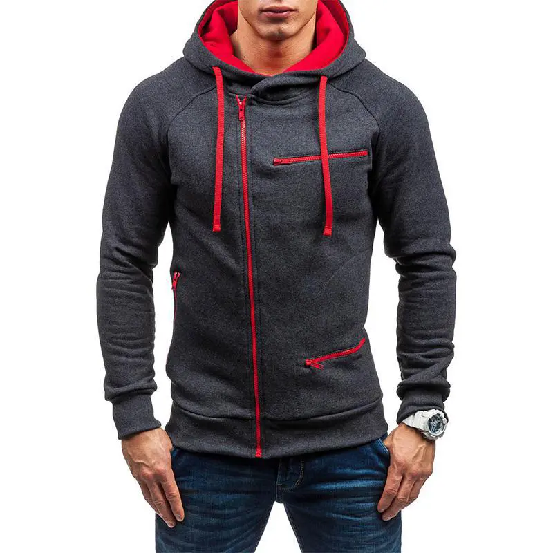 DIMUSI Mens Hoodies Fashion Mens Slim Hooded Sweatshirt Coats Mens Streetwear Hip Hop Hoodies Sportswear Tracksuit Clothing