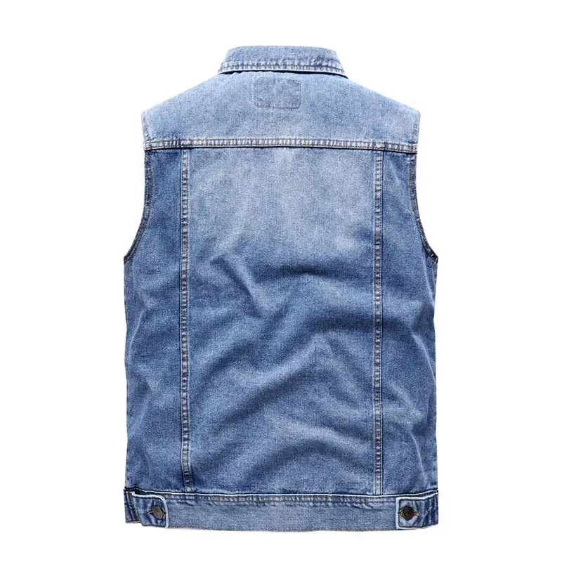 Spring Summer Men's Denim Vests Fashion Turn-Down Collar Cotton Jean Sleeveless Jackets Man Retro Streetwear Party Waistcoats