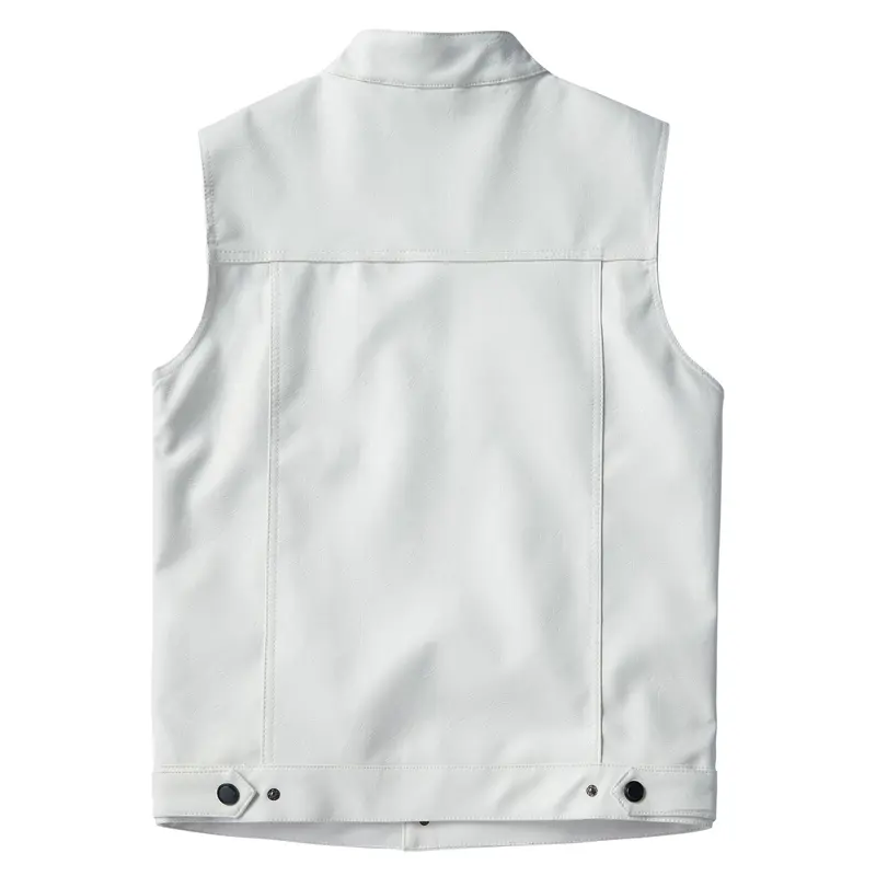 Autumn Men's Faux Leather Vests Classical Men Motorcycle Biker Leather Waistcoats Stylish Men Leather Sleeveless Jacket Clothing