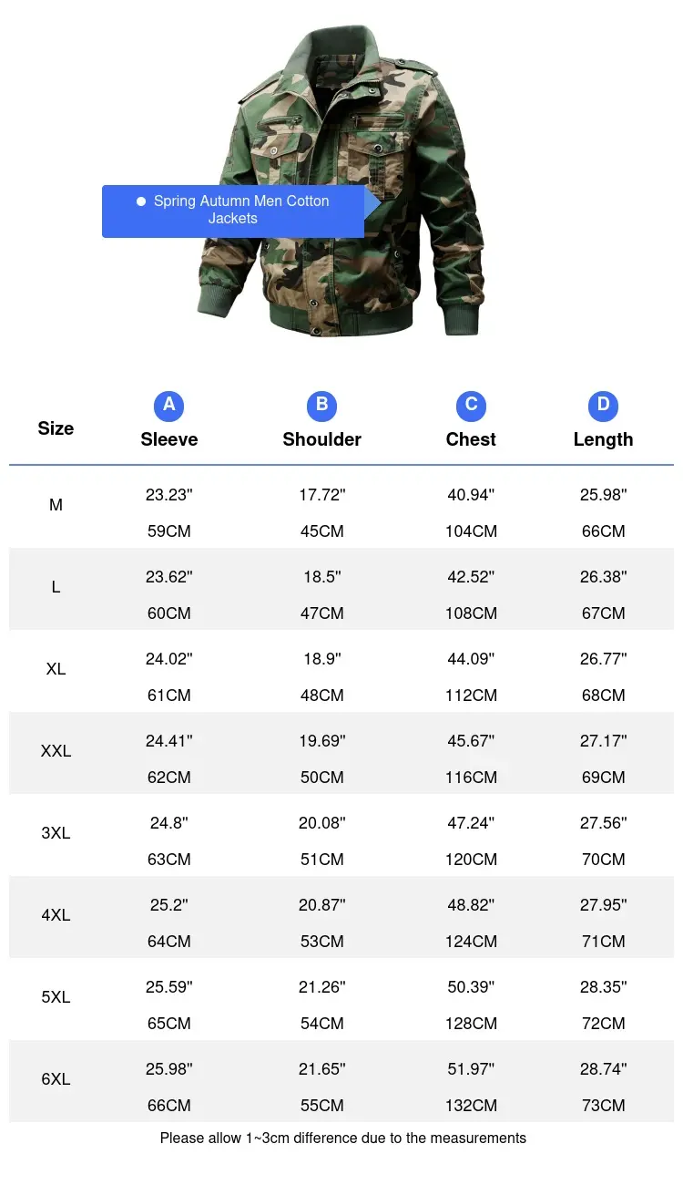 Spring Autumn Men's Bomber Jackets Casual Man Cotton Camo Tactical Cargo Coats Mens Outwear Hiking Windbreaker Jackets Clothing