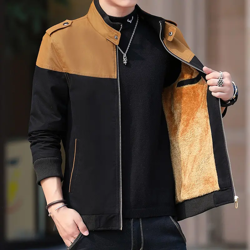 DIMUSI Winter Men's Bomber Jacket Casual Mens Outwear Fleece Warm Coats Fashion Stand Collar Uniform Jackets Mens Brand Clothing