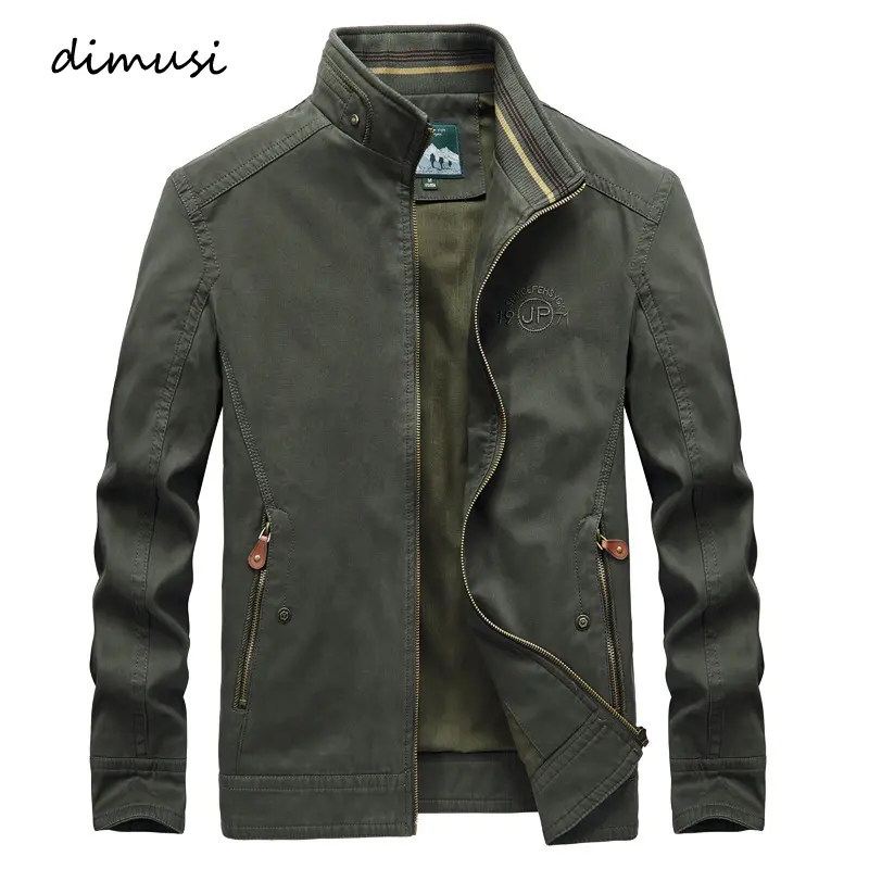 DIMUSI Autumn Men's Bomber Jackets Casual Men Outwear Hiking Tactical Windbreaker Coats 90% Cotton Military Jackets Men Clothing