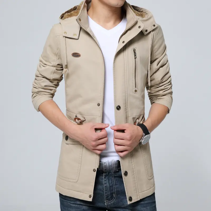 Winter Men's Thermal Padded Jackets Fashion Men Fleece Warm Hooded Coats Casual Men Army Tactical Hiking Jackets Brand Clothing