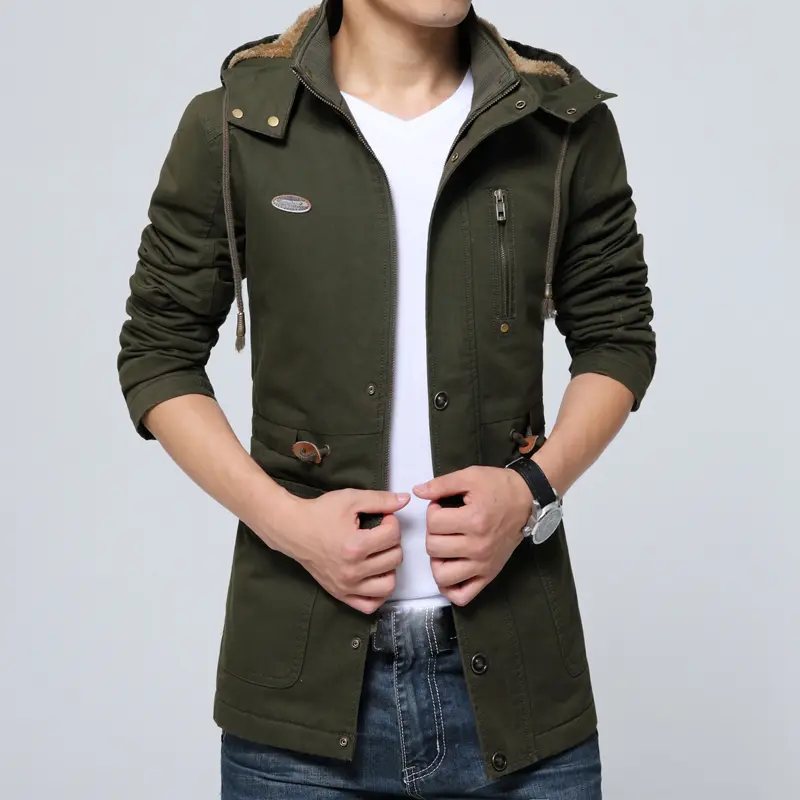 Winter Men's Thermal Padded Jackets Fashion Men Fleece Warm Hooded Coats Casual Men Army Tactical Hiking Jackets Brand Clothing