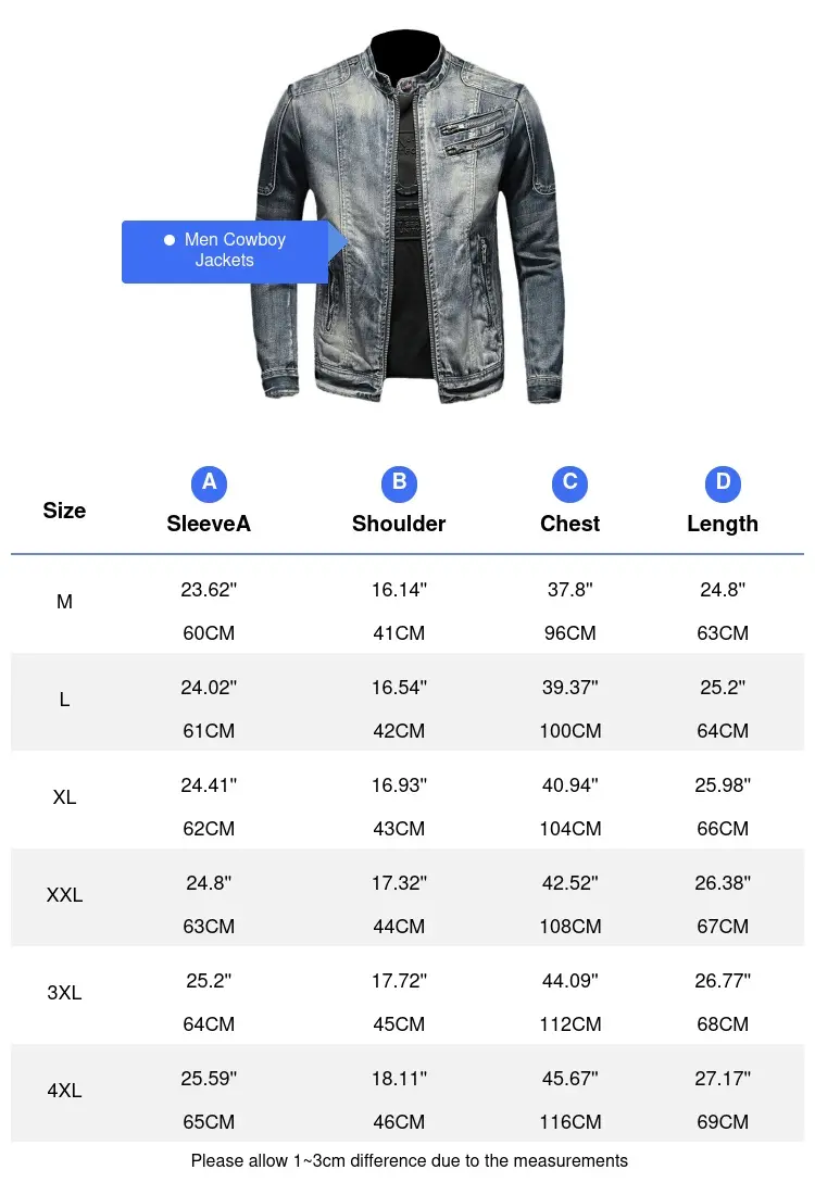 Autumn Winter Men's Denim Jackets Fashion Men Retro Streetwear Cowboy Jacket Men Hip Hop ZipperBiker Jean Coats Clothing