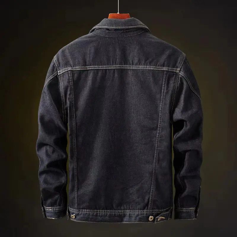Winter Men's Denim Jackets Fashion Men Retro Streetwear Punk Motorcycle Cowboy Coats Man Lapel Fleece Warm Jean Jacket Clothing