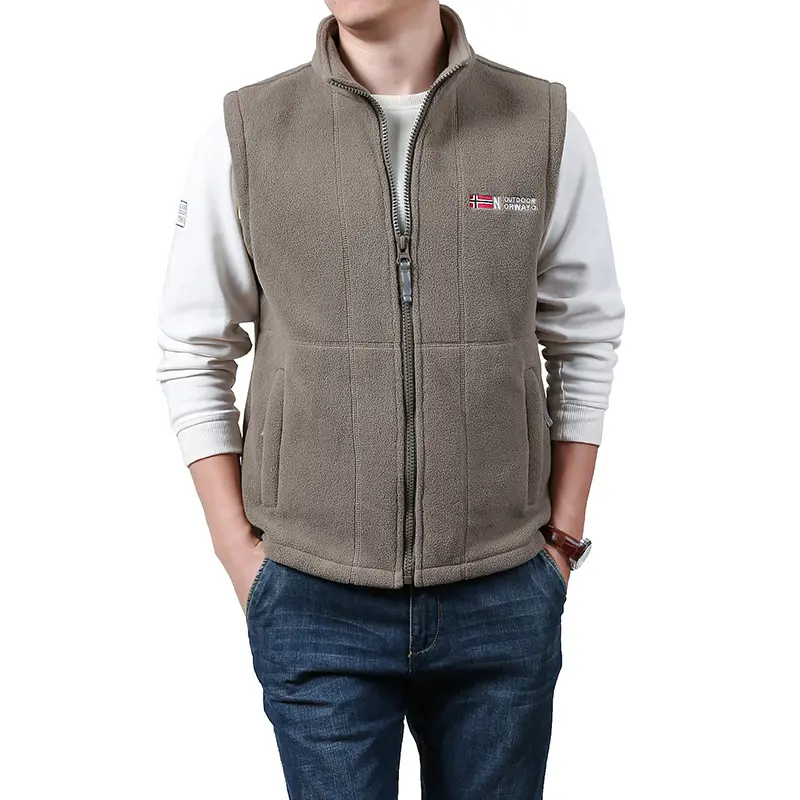 Winter Mens Polar Fleece Vests Man Thick Warm Snow Waistcoats Outwear Thermal Softshell Vests Man Sleeveless Jacket Clothing