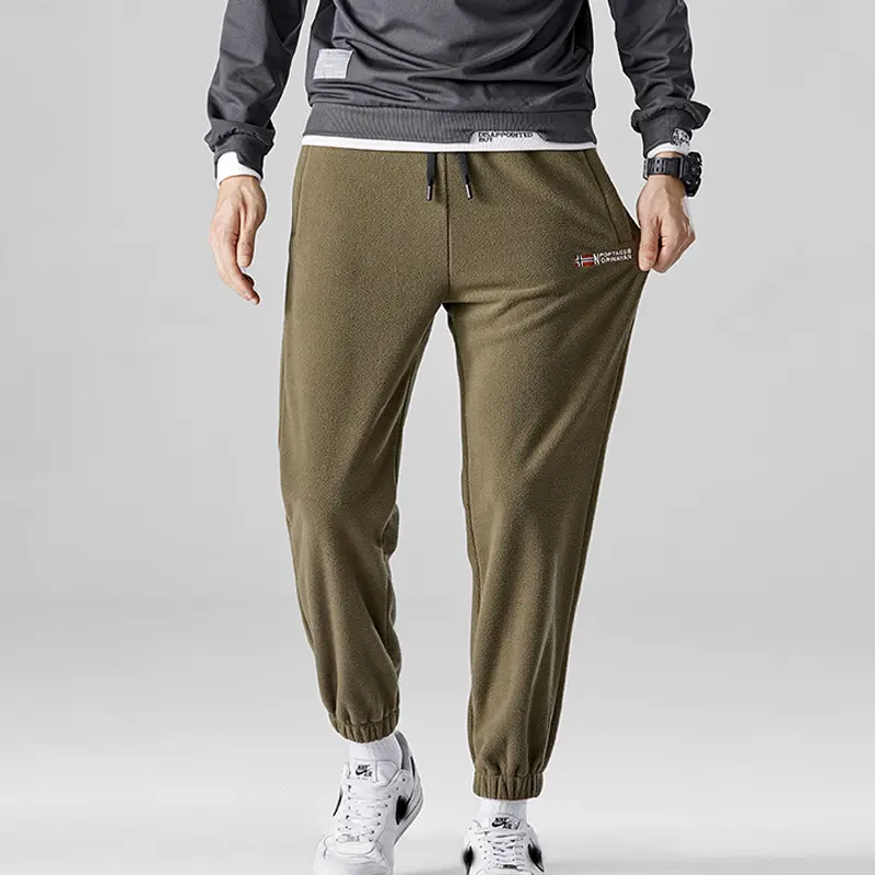 DIMUSI Winter Male Lambswool Warm Pants Casual Men's Fitness Jogging Sweatpants Male Drawstring Bottoms Fleece Trousers Clothing