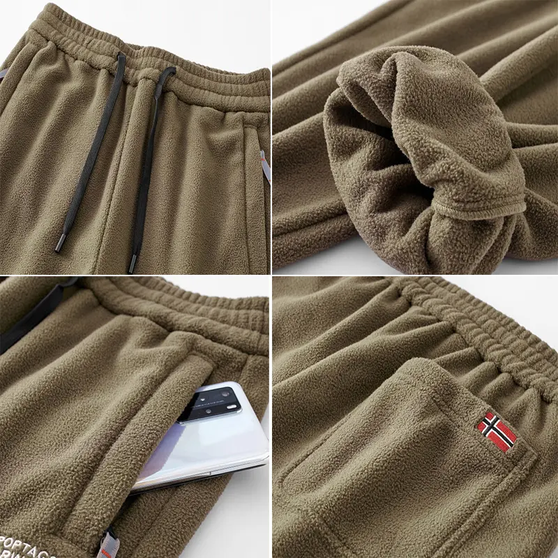 DIMUSI Winter Male Lambswool Warm Pants Casual Men's Fitness Jogging Sweatpants Male Drawstring Bottoms Fleece Trousers Clothing
