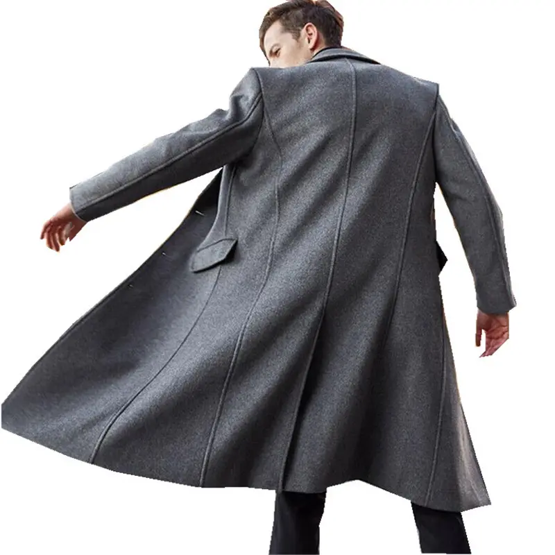 Autumn Winter Men's Trench Coats Luxury Male Mid-Long Wool Jackets British Style Mens Business Comfortable Overcoats Clothing