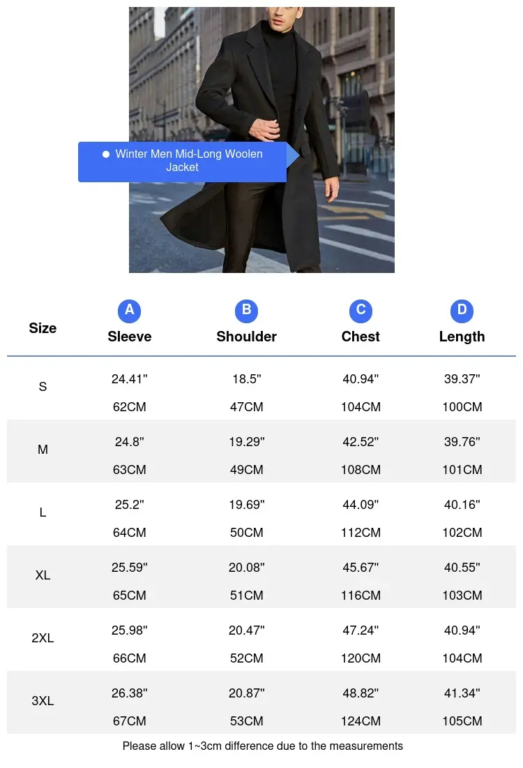 Autumn Winter Men's Trench Coats Luxury Male Mid-Long Wool Jackets British Style Mens Business Comfortable Overcoats Clothing