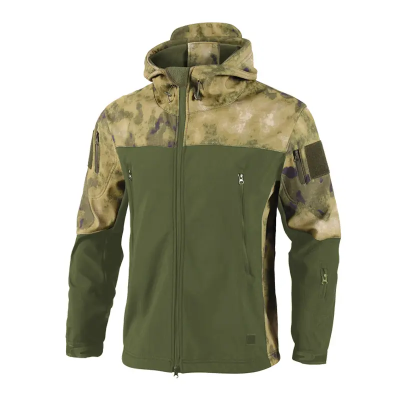 Spring Autumn Men's Soft Shell Tactical Jackets Men Mountain Ski Waterproof Coats Men Windbreaker Warm Zipper Hooded Jackets