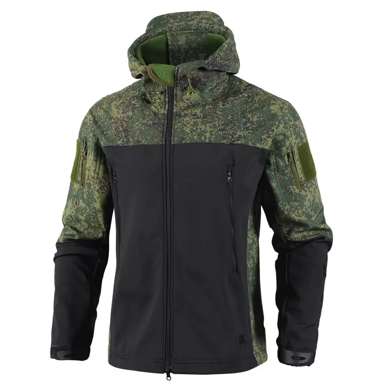 Spring Autumn Men's Soft Shell Tactical Jackets Men Mountain Ski Waterproof Coats Men Windbreaker Warm Zipper Hooded Jackets