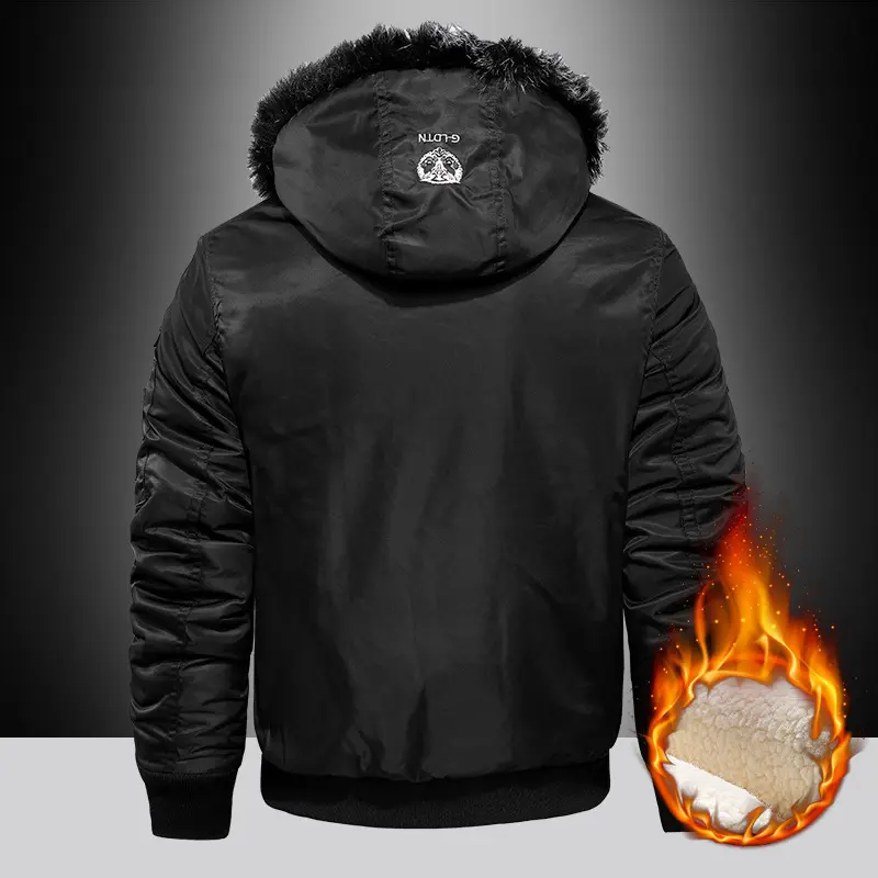 Winter Men's Down Padded Jacket Fashion Men Fur Collar Cotton Thick Warm Parkas Men Windbreaker Thermal Hooded Coats Clothing