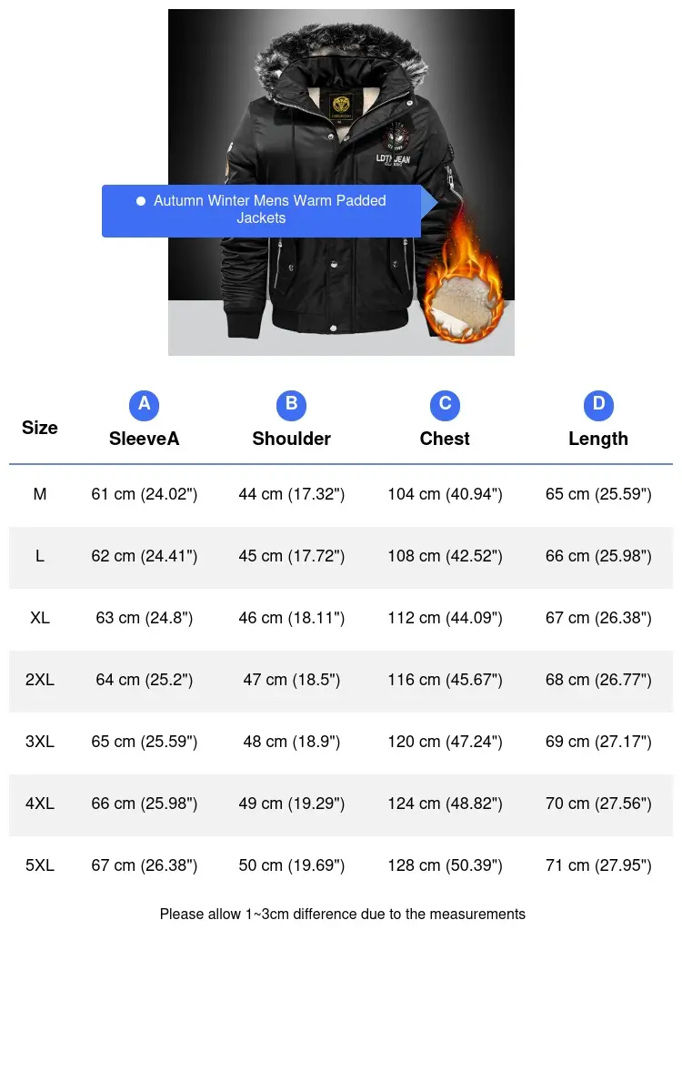 Winter Men's Down Padded Jacket Fashion Men Fur Collar Cotton Thick Warm Parkas Men Windbreaker Thermal Hooded Coats Clothing