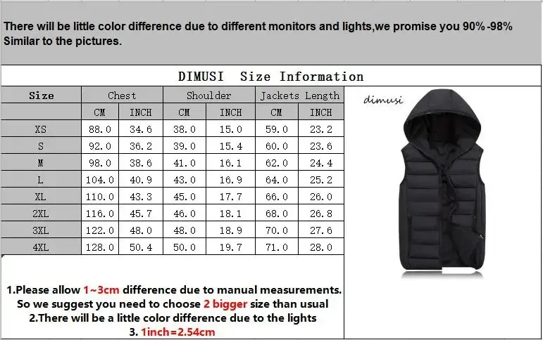 DIMUSI Mens Jacket Sleeveless Vest Winter Fashion Male Cotton-Padded Thicken Vest Men Waistcoat Warm Hooded Jackets Clothing 4XL