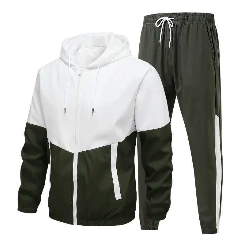 Spring Summer Men's Tracksuit Running Jogging Men Athletic Sports Set Fitness 2 Pieces Jacket+pants Breathable Fishing Suits