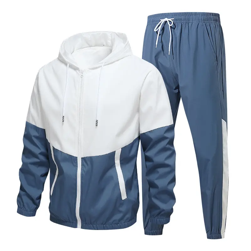 Spring Summer Men's Tracksuit Running Jogging Men Athletic Sports Set Fitness 2 Pieces Jacket+pants Breathable Fishing Suits