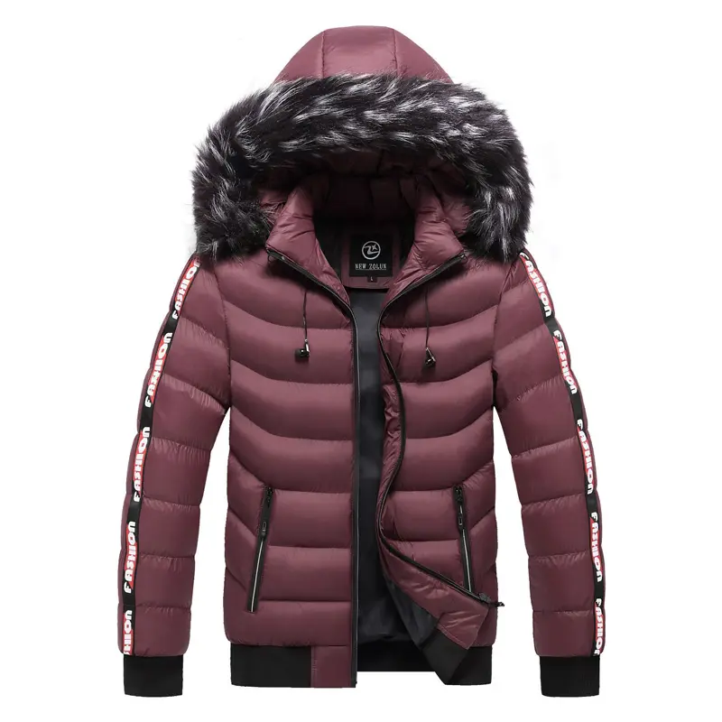Winter Men Warm Padded Jackets Fashion Man Cotton Down Thermal Parkas Outdoor Fur Collar Windbreaker Hooded Coats Man Clothing