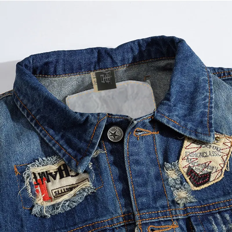 Spring Summer Men's Denim Vest Fashion Male Hip Hop Patch Hole Waistcoats Male Night Club Party Jeans Sleeveless Jacket Clothing