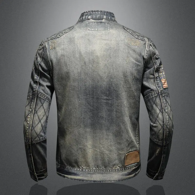 Autumn Men's Denim Jackets Fashion Men Retro Streetwear Zipper Cowboy Coats Men Vintage Windbreaker Biker Jean Jackets Clothing