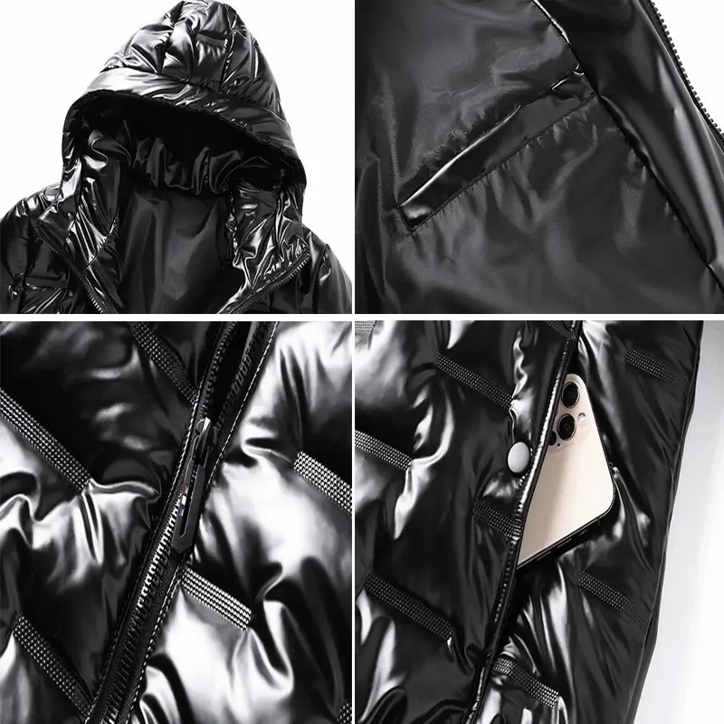 Winter Men's Warm Padded Jacket Fashion Men Cotton Thicken Parkas Hooded Coats Men Windbreaker Thermal  Jackets Clothing 6XL