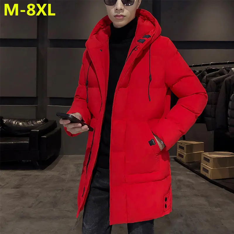 Winter Men's Long Down Jacket Casual Men Outwear Thermal Parkas Coats Man Cotton Thick Warm Windbreaker Jackets Brand Clothing