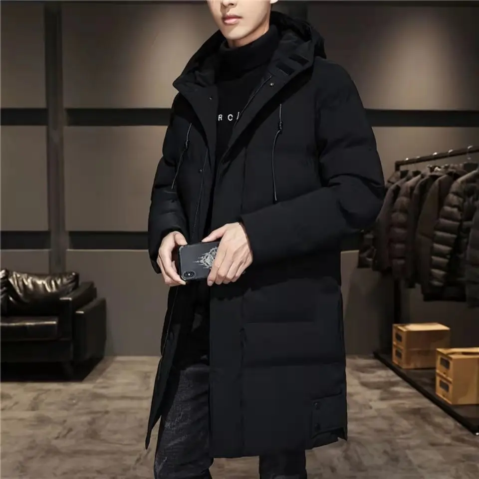 Winter Men's Long Down Jacket Casual Men Outwear Thermal Parkas Coats Man Cotton Thick Warm Windbreaker Jackets Brand Clothing