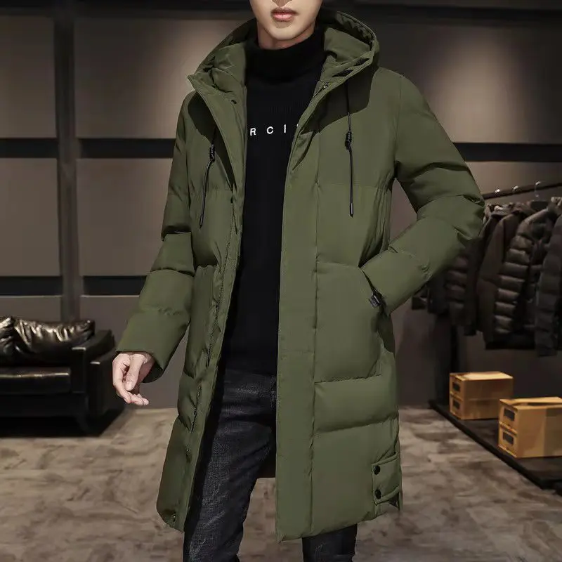 Winter Men's Long Down Jacket Casual Men Outwear Thermal Parkas Coats Man Cotton Thick Warm Windbreaker Jackets Brand Clothing