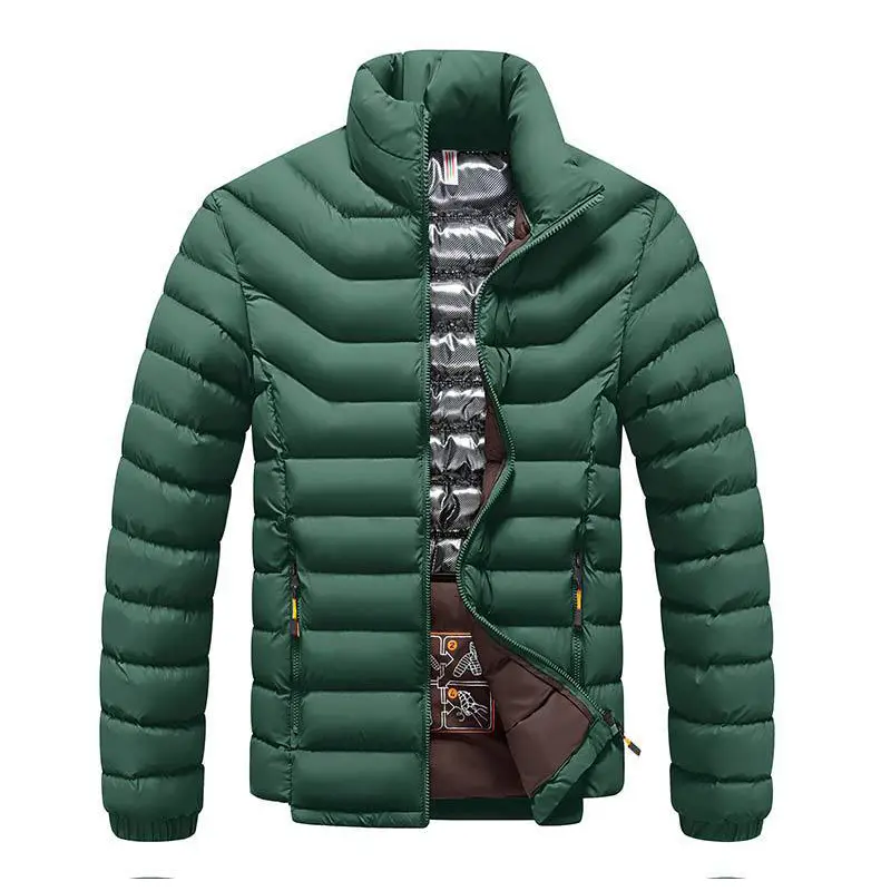Winter Men's Warm Padded Jackets Fashion Men Stand Collar Cotton Thermal Parkas Coats Men Thicken Windbreaker Jackets Clothing