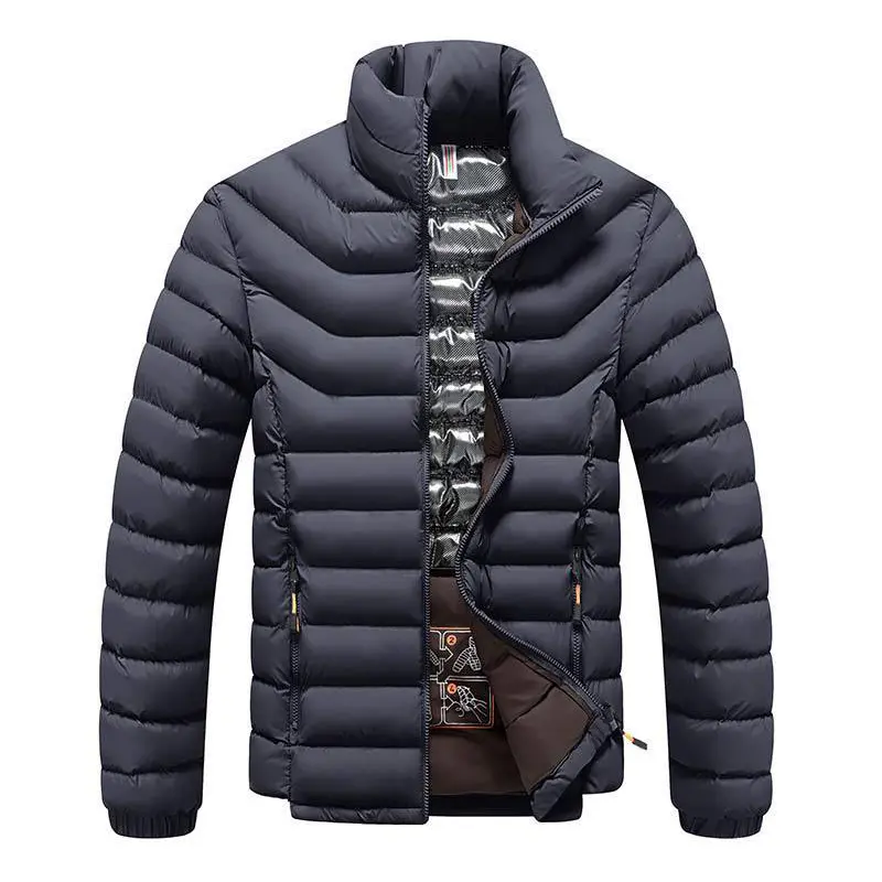 Winter Men's Warm Padded Jackets Fashion Men Stand Collar Cotton Thermal Parkas Coats Men Thicken Windbreaker Jackets Clothing