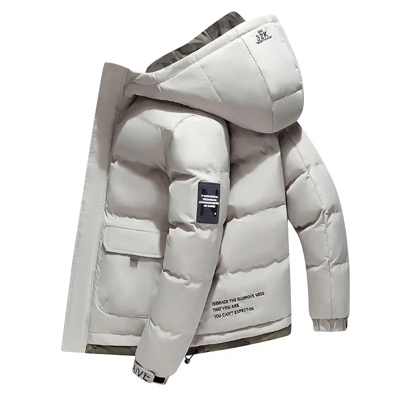 Winter Mens Warm Padded Jackets Fashion Men Cotton Thick Dow Hooded Coats Men Outdoor Sports Windbreaker Thermal Parkas Clothing