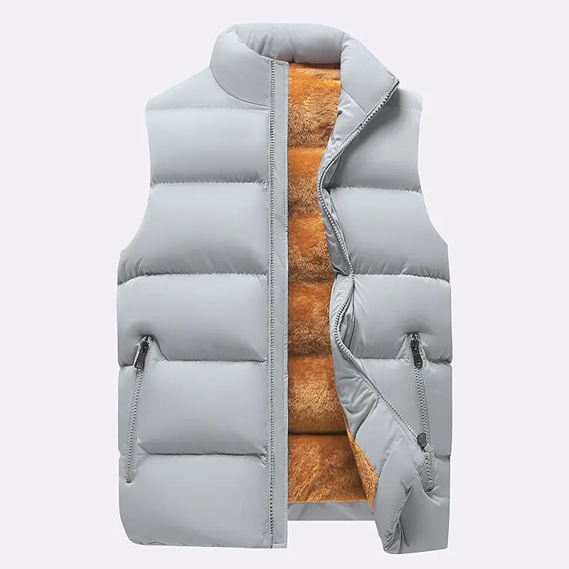DIMUSI Men's Jacket Sleeveless Vest Winter Man Fleece Warm Vest Coats Men Stand Collar Thermal Thicken Waistcoats Brand Clothing