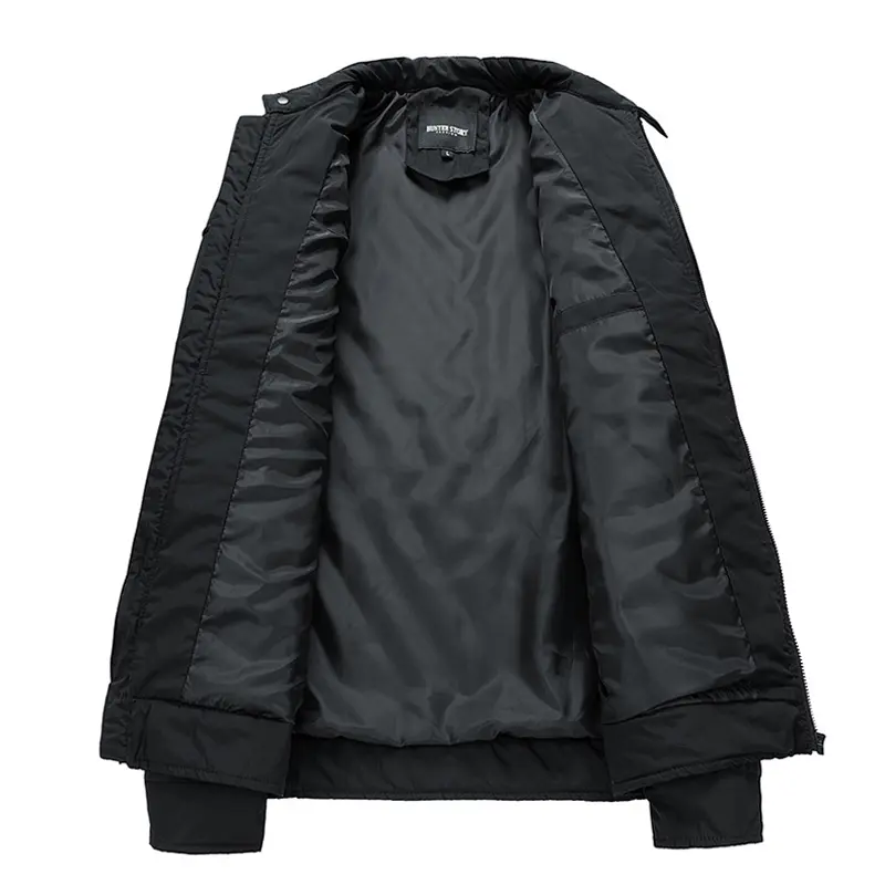 Autumn Winter Men's Bomber Jackets Fashion Stand Collar Thicken Warm Cotton-Padded Coats Men Retro Slim Fit Windbreaker Jacket