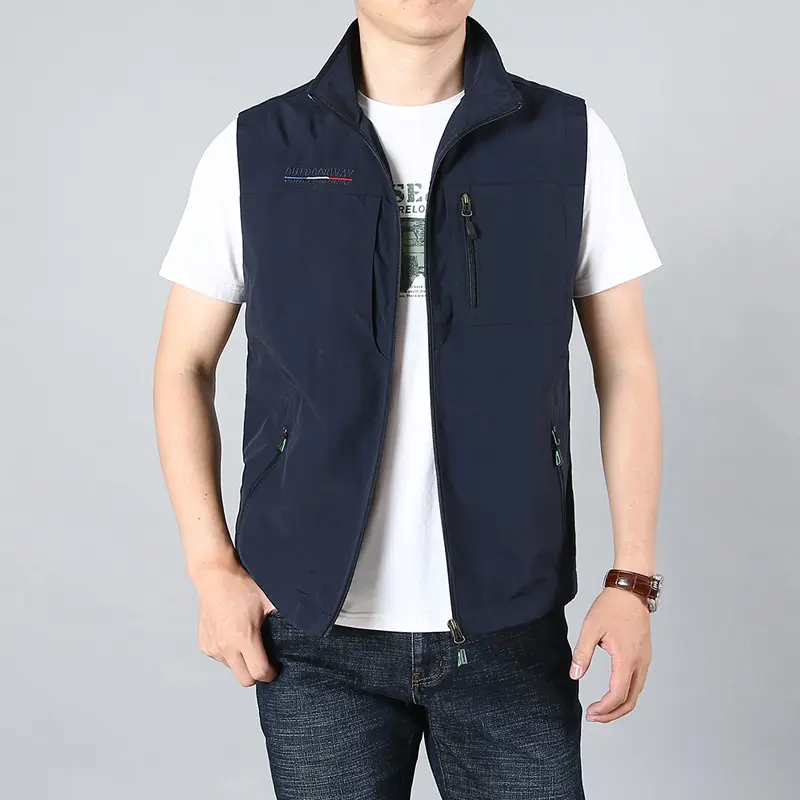 Summer Mens Climbing Multi-pocket Vests Casual Man Quick Dry Breathable Mesh Sleeveless Jackets Man Fishing Waistcoats Clothing