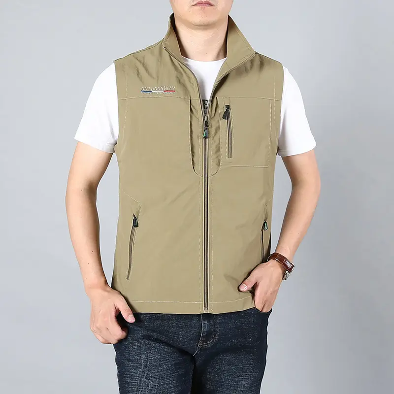 Summer Mens Climbing Multi-pocket Vests Casual Man Quick Dry Breathable Mesh Sleeveless Jackets Man Fishing Waistcoats Clothing