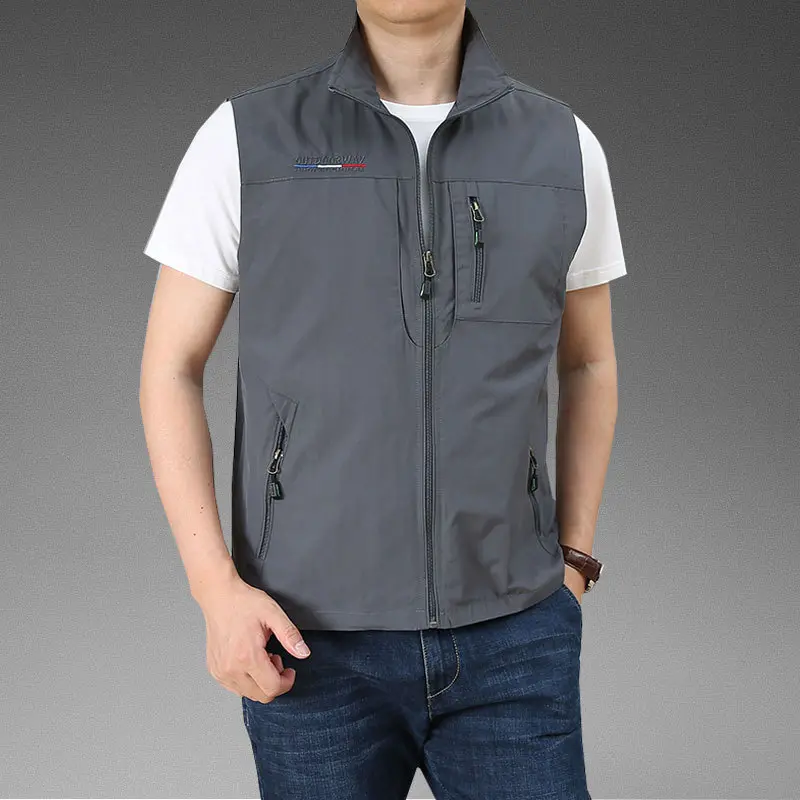 Summer Mens Climbing Multi-pocket Vests Casual Man Quick Dry Breathable Mesh Sleeveless Jackets Man Fishing Waistcoats Clothing