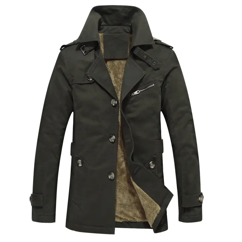 Winter Men's Trench Coats Fashion Man Military Outdoor Windbreaker Coats Men Fleece Lined Warm Jackets Large Size Clothing 5XL