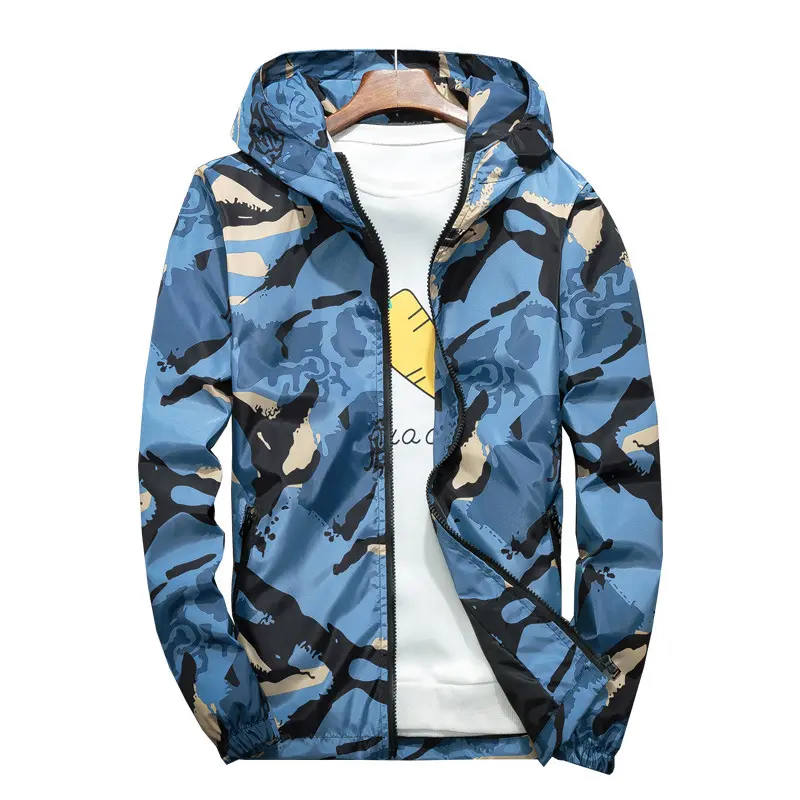Spring Autumn Men's Bomber Jackets Casual Man Camo Military Hooded Coats Male Outwear Windbreaker Zipper Jackets Brand Clothing