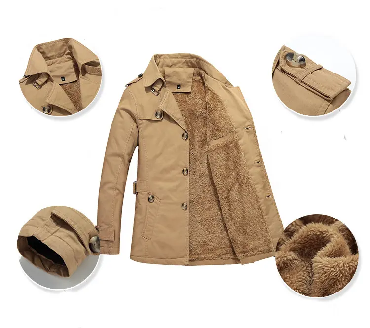 Winter Men's Trench Coats Fashion Man Military Outdoor Windbreaker Coats Men Fleece Lined Warm Jackets Large Size Clothing 5XL