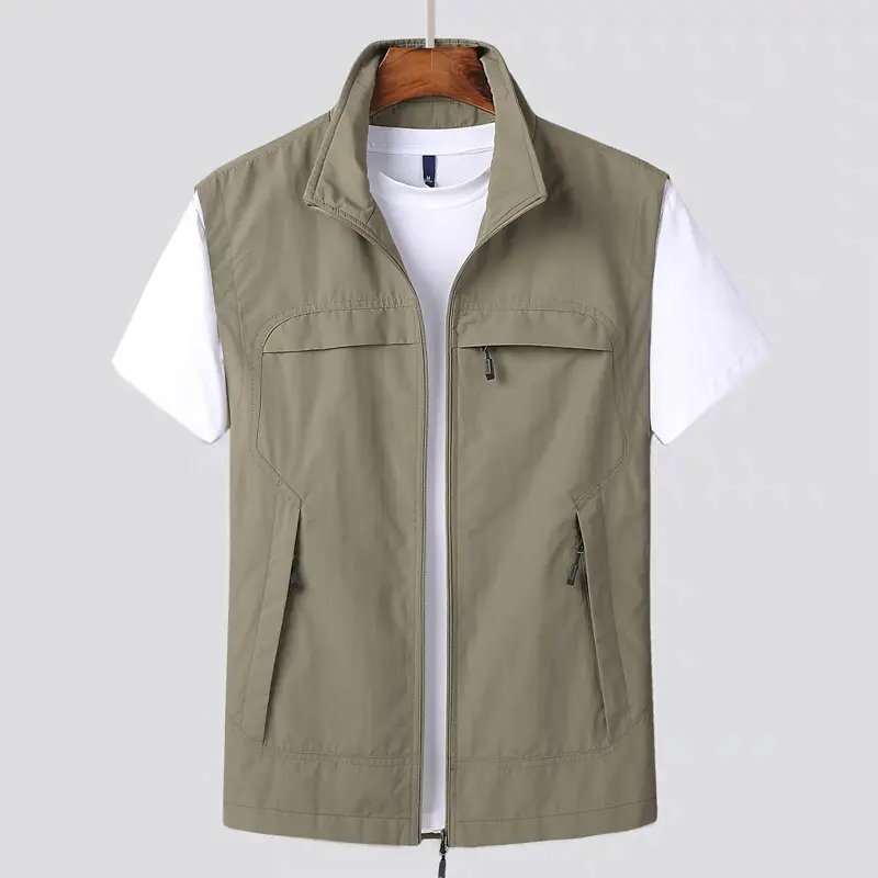 Summer Men's Sports Vests Casual Man Quick Dry Breathable Mesh Vest Sleeveless Jackets Man Outdoor Fishing Waistcoats Clothing