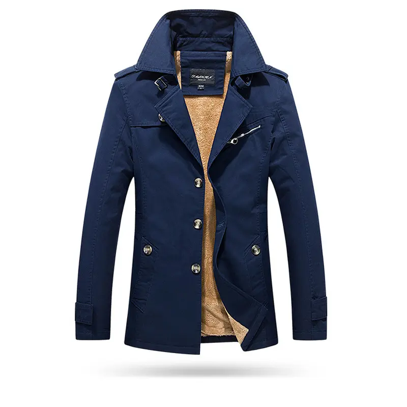DIMUSI Men's Winter Jacket Fashion Windbreaker Military Army Waterproof Men Long Thick Fleece Warm Trench Jacket Coats ,TA125