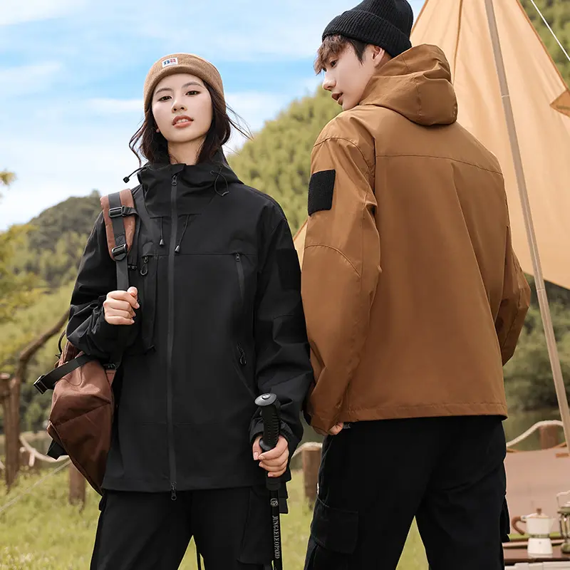 Autumn Men's Mountain Ski Jackets Outdoor Windbreaker Hiking Hooded Coats for Men Climbing Waterproof Jackets Raincoat Clothing