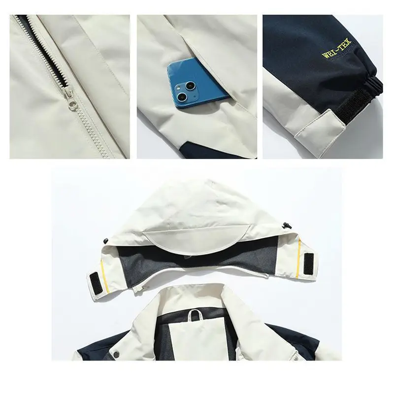 Spring Autumn Men's Mountain Waterproof Ski Jacket Windproof Rain Jackets Male Outdoor Hiking Climbing Hood Coats Clothing 5XL