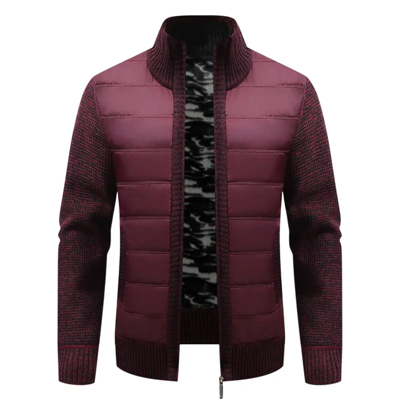 Winter Men Warm Cardigan Padded Jackets Fashion Men Fleece Lined knitwear Sweaters Cardigan Coats Men Windbreaker Knit Jacket