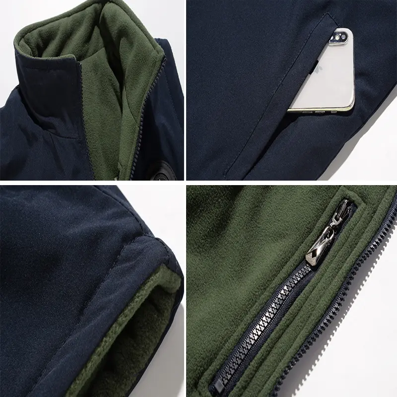 Autumn Winter Men's Warm Vests Fashion Man Reversible Fleece Padded Sleeveless Jackets Men Thermal Waistcoats Clothing 7XL