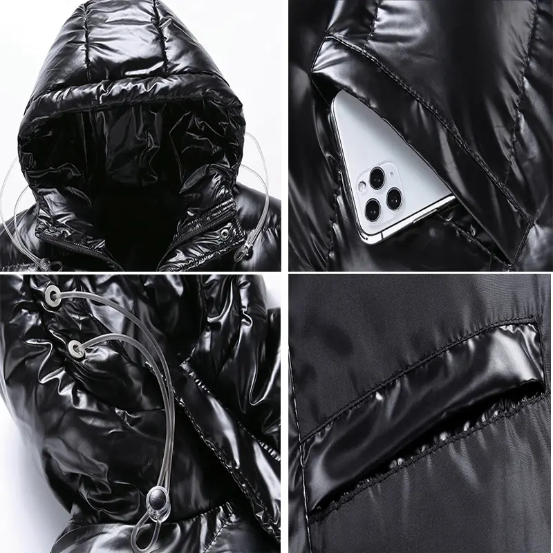Winter Men's Down Padded Jackets Fashion Men Cotton Down Warm Parkas Coats Casual Outdwear Thermal Hooded Jackets Mens Clothing