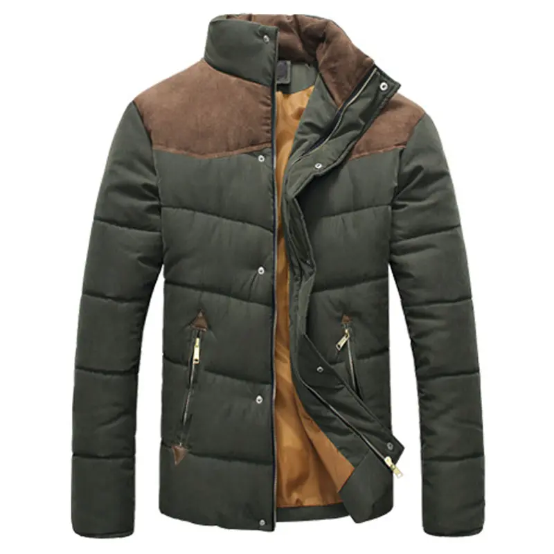 DIMUSI Winter Men Diamond Warm Parkas Jacket Men Casual Cotton Stand Collar Parkas Male Outwear Windbreaker Warm Coats Clothing